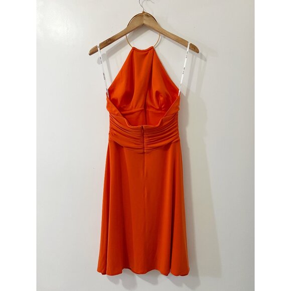 Laundry by Shelli Segal Orange Cocktail Party Halter Dress Size 8 - Picture 2 of 10